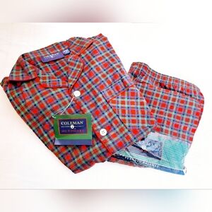 NWT Coleman Outdoors"Cozy & Bright"Preppy Core,Tartan Plaid Two-piece pajama set